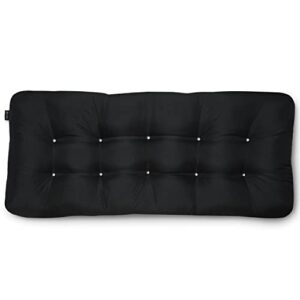 classic accessories water-resistant indoor/outdoor bench cushion, 54 x 18 x 5 inch, black, patio bench cushion