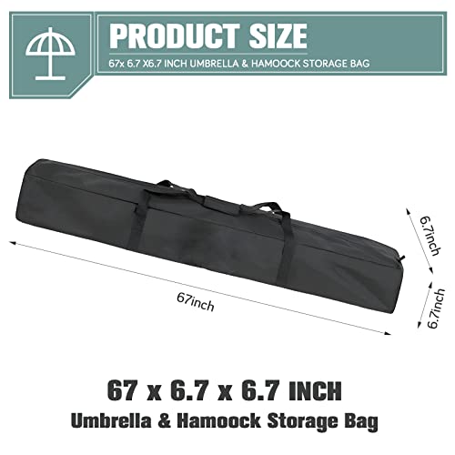 boyspringg Patio Umbrella Storage Bag 67 Inch Waterproof Outdoor Beach Umbrella Storage and Carrying Bag Beige 420D