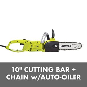 Sun Joe SWJ807E 10 inch 8.0 Amp Electric Convertible Pole Chain Saw, Green