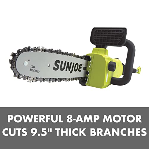 Sun Joe SWJ807E 10 inch 8.0 Amp Electric Convertible Pole Chain Saw, Green