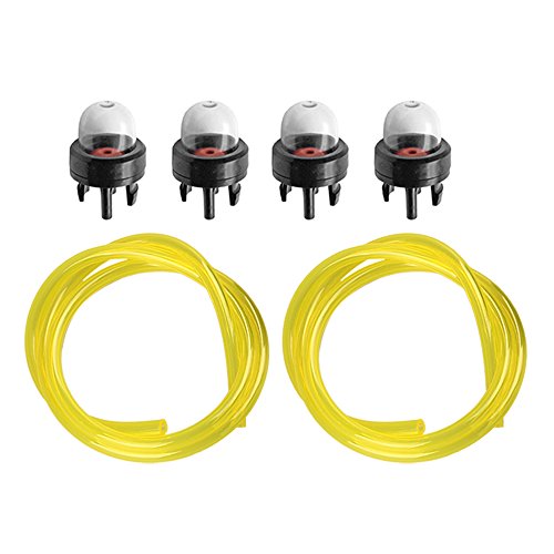 Hipa (Pack of 4 Primer Bulb + Fuel Line for Husqvarna Trimmer Weedeater 123L 225 232L 227L 240L 322L 323 325 326 Chainsaw 235 236 240 340 345 350 353 440 445 450 460 125B 125BVX 125BVX