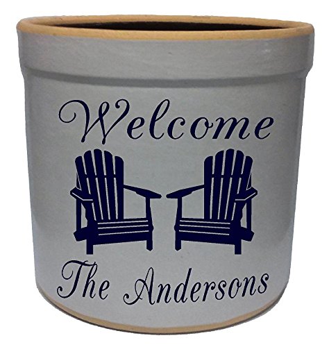 2 Gallon Personalized Stoneware Crock - Adirondack Welcome