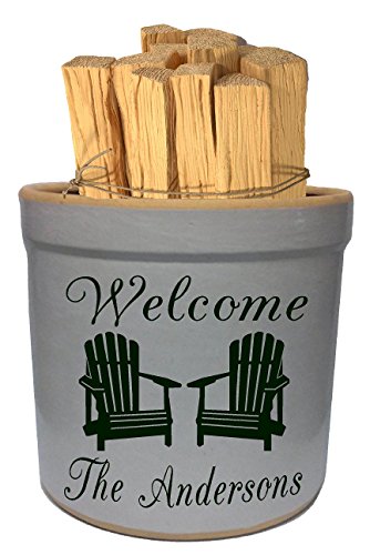 2 Gallon Personalized Stoneware Crock - Adirondack Welcome