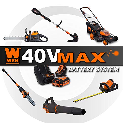 WEN 40421 40V Max Lithium Ion Cordless Pole Saw, 10"