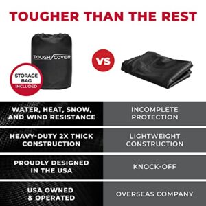 Tough Cover Riding Lawn Mower Cover, Extreme. 600D Marine Grade, Universal Fit Tractor, Heavy Duty, Covers Against Water, UV, Dust, Dirt, Wind for Outdoor Garden Storage (Black)