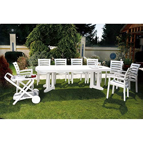 Compamia Marina Resin Patio Dining Arm Chair in White (Set of 4)