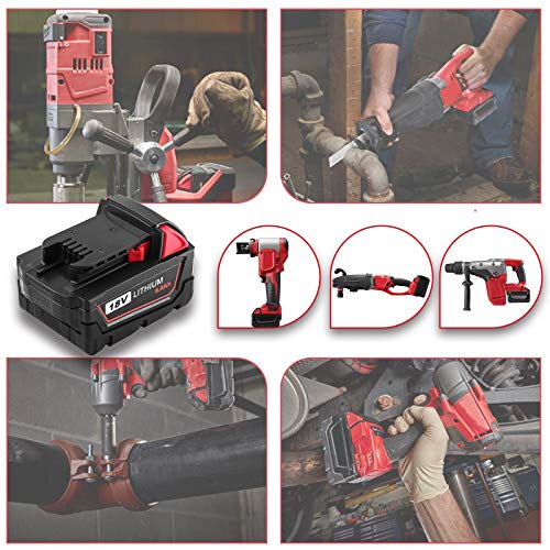 【Upgraded to 6000mAh】Replacement Lithium Battery for Milwaukee M18 Battery for Milwaukee 18V Battery 48-11-1815 48-11-1820 48-11-1828 48-11-1850 Compatible with Milwaukee 18V Cordless Power Tools