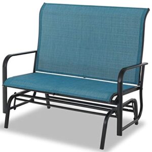 Sophia & William Patio Glider Rocking Chair for 2 Person, Outdoor Swing Love Seat Rocker Chair Bench of Sling Fabric and Power Coating Metal Frame for Porch, Balcony, Backyard