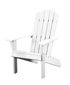vobelta adirondack chair, premium poly lumber, ergonomic design and comfort, heavy duty, weatherproof, outdoor patio garden classic adirondack chairs, waves collection (white)