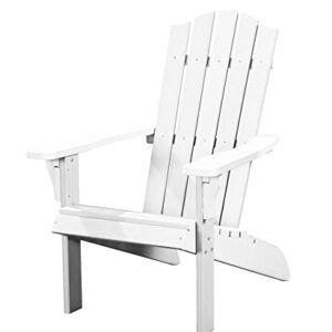 Vobelta Adirondack Chair, Premium Poly Lumber, Ergonomic Design and Comfort, Heavy Duty, Weatherproof, Outdoor Patio Garden Classic Adirondack Chairs, Waves Collection (White)