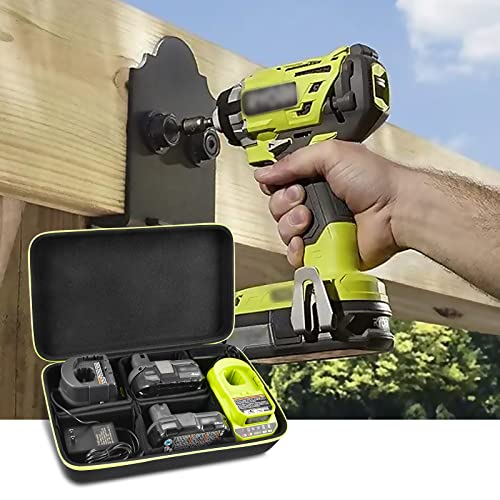 Case Compatible with Ryobi ONE+ 18V Lithium-Ion 4.0/ 3.5/ 3.0/ 2.0/ 1.5 Ah Compact Battery. Storage Carrying Holder for Ryobi 18-Volt Battery Charger. Organizer Container with 6 Dividers (Box Only)