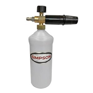 simpson cleaning 80271 pressure washer foam cannon with 1/4 inch quick connector, 1 liter, white