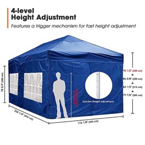 Yescom 10x20' Heavy Duty Enclosed Pop Up Canopy Folding with 4 Sidewalls for Outdoor Event Vendor Farmer Flea Market Tent Navy