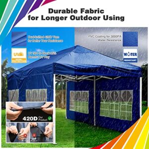 Yescom 10x20' Heavy Duty Enclosed Pop Up Canopy Folding with 4 Sidewalls for Outdoor Event Vendor Farmer Flea Market Tent Navy