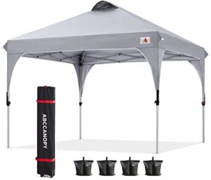 abccanopy outdoor pop up canopy tent 10×10 camping sun shelter-series, gray