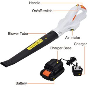 LIGO Leaf Blower- 20V 2.0Ah Leaf Blower Cordless with Battery&Charger, Electric Leaf Blower Lightweight for Snow Blowing