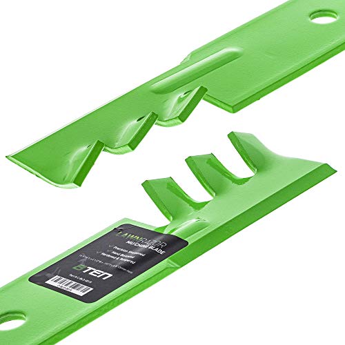 8TEN LawnRAZOR Mower Blade for Gravely Scag Hustler John Deere 48 inch Deck 795757 481706 482461 (Heavy Duty Toothed Mulching) 3 Pack