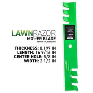 8TEN LawnRAZOR Mower Blade for Gravely Scag Hustler John Deere 48 inch Deck 795757 481706 482461 (Heavy Duty Toothed Mulching) 3 Pack