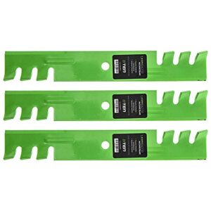 8TEN LawnRAZOR Mower Blade for Gravely Scag Hustler John Deere 48 inch Deck 795757 481706 482461 (Heavy Duty Toothed Mulching) 3 Pack