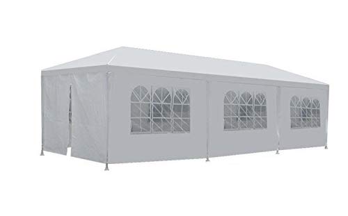 10'x30' White Outdoor Gazebo Canopy Wedding Party Tent 8 Removable Walls -8 Party Tents 20x30 Heavy Duty Waterproof
