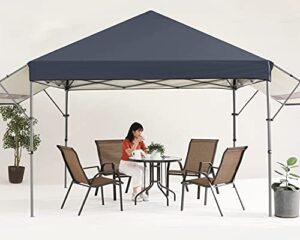 mastercanopy 10×10 pop-up gazebo canopy tent with double awnings dark gray