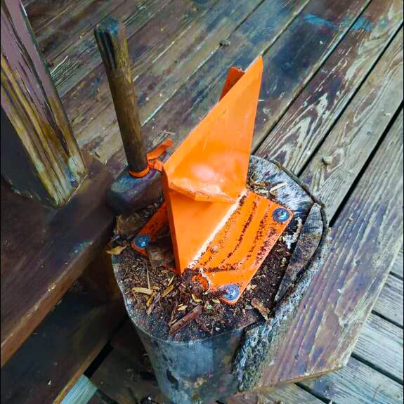 Hi-Flame Firewood Kindling Splitter for Wood Stove Fireplace and Fire Pits, Orange