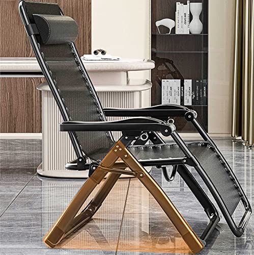 ABaippj Zero Gravity Chair Folding Bed Chair Single, Black Zero Gravity Recliner Patio Reclining can Lay Flat Beach Camping Lounge Chair Sun Lounger