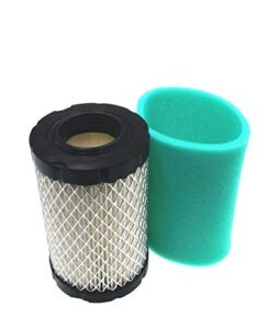 mowfill 796031 air filter replace for briggs stratton 992376 590825 591334 594201 oem air cleaner cartridge with 797704 pre filter fits lawn mower air cleaner element