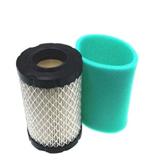 MOWFILL 796031 Air Filter Replace for Briggs Stratton 992376 590825 591334 594201 OEM Air Cleaner Cartridge with 797704 Pre Filter Fits Lawn Mower Air Cleaner Element