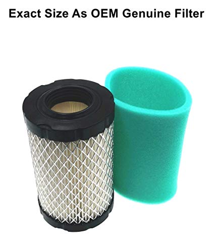 MOWFILL 796031 Air Filter Replace for Briggs Stratton 992376 590825 591334 594201 OEM Air Cleaner Cartridge with 797704 Pre Filter Fits Lawn Mower Air Cleaner Element