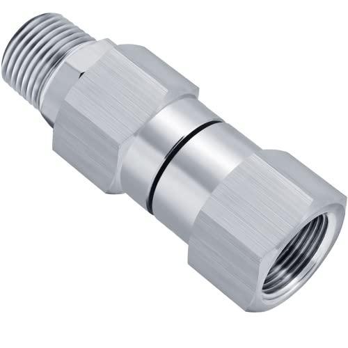 Pressure Washer Swivel Joint-4000 PSI 3/8 inch NPT-M Thread Pressure Washer Hose Swivel Fitting- Stainless Steel Pressure Washer Swivel,for Eliminates Hose Kinks (Silver-1pcs)