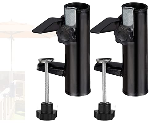 MILIMOLI 2 Pack Umbrella Clamp Umbrella Stand Bench Buddy Patio Umbrella Holder, Premium Umbrella Mount Clamp Umbrella Stand Fixed Clip for Beach Courtyard Balcony, Chair Umbrella with Clamp