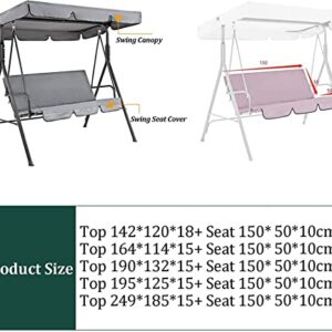 210D Oxford Cloth Swing Canopy Cover,Universal Garden Swing Seat Canopy Replacement,Waterproof Sunshade Replacement Canopy Cover for Garden Swing Hammock Outdoor