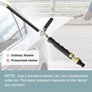 Pressure Power Washer Spray Nozzle, 18 Inch, Garden Hose Wand for Car Washing and High Outdoor Window Washing, Black