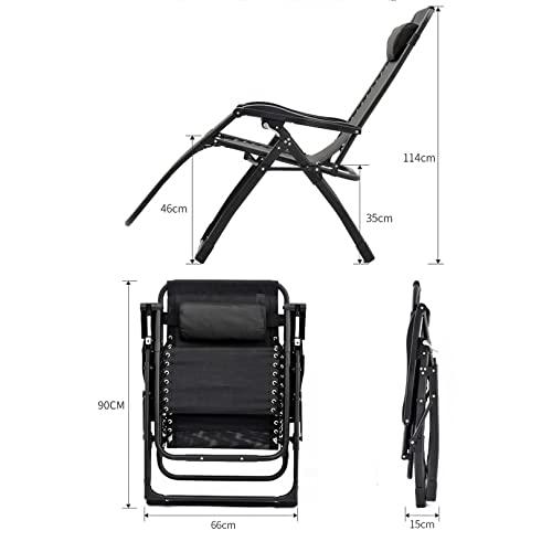 ABaippj Zero Gravity Recliner with Detachable Pillow, Outdoor Adjustable Folding Reclining Lounge Chair for Camping, Beach Side, Pool Side or Home