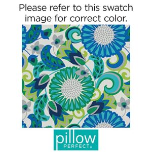 Pillow Perfect Outdoor/Indoor Sophia Turquoise/Green Lumbar Pillows, 2 Count (Pack of 1)