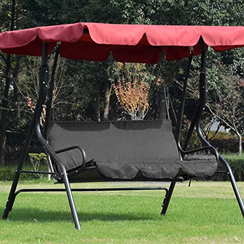 Duokon Patio Outdoor Swing Covers, 3 Triple Seater Hammock Cover Waterproof Windproof Protector for Patio Furniture(Black)