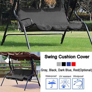 Duokon Patio Outdoor Swing Covers, 3 Triple Seater Hammock Cover Waterproof Windproof Protector for Patio Furniture(Black)