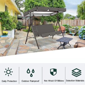 Patio Swing Canopy Waterproof Top Cover Set,210D Oxford Cloth Canopy Cover Universal Garden Swing Seat Canopy Replacement for Garden Patio