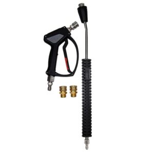 mtm hydro pressure washer 20” extension wand and sgs28 spray gun kit high pressure sprayer with live swivel 4000 psi for car wash and auto detailing