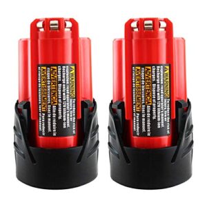 dosctt 2 pack 3.0ah 12v replacement battery compatible with milwaukee m12 battery xc lithium 48-11-2401 48-11-2402 48-11-2411 48-11-2420 48-11-2440