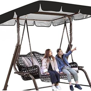 Outdoor Swing Canopy Replacement,Waterproof Outdoor Patio Swing Canopy Blocking Sunshade for Swing Cover Patio Hammock Cover Top Garden-Only Canopy Cover