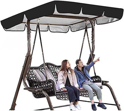 Outdoor Swing Canopy Replacement,Waterproof Outdoor Patio Swing Canopy Blocking Sunshade for Swing Cover Patio Hammock Cover Top Garden-Only Canopy Cover