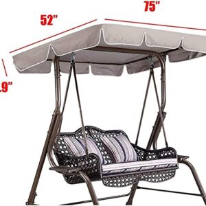 Outdoor Swing Canopy Replacement,Waterproof Outdoor Patio Swing Canopy Blocking Sunshade for Swing Cover Patio Hammock Cover Top Garden-Only Canopy Cover