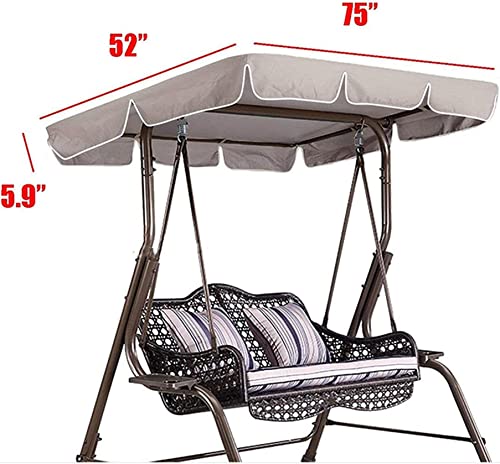 Outdoor Swing Canopy Replacement,Waterproof Outdoor Patio Swing Canopy Blocking Sunshade for Swing Cover Patio Hammock Cover Top Garden-Only Canopy Cover