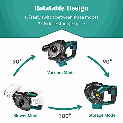 Cordless Leaf Blower, NEU MASTER 2-in-1 Portable leaf Blower & Vacuum with 20V 2.0Ah Lithium Battery & Charger, Electric Leaf Sweeper with 7 Variable Speeds for Blowing Leaf/Clearing Dust & Light Snow