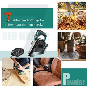 Cordless Leaf Blower, NEU MASTER 2-in-1 Portable leaf Blower & Vacuum with 20V 2.0Ah Lithium Battery & Charger, Electric Leaf Sweeper with 7 Variable Speeds for Blowing Leaf/Clearing Dust & Light Snow