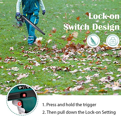 Cordless Leaf Blower, NEU MASTER 2-in-1 Portable leaf Blower & Vacuum with 20V 2.0Ah Lithium Battery & Charger, Electric Leaf Sweeper with 7 Variable Speeds for Blowing Leaf/Clearing Dust & Light Snow