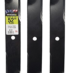 Maxpower 561145B 3-Blade Set for Many 52 in. Cut Hustler Mowers Replaces OEM #'s 795526, 603995, 783753 and Dixie Chopper 30227-52X, Black