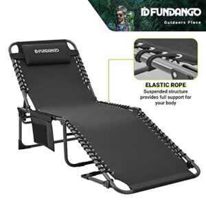 FUNDANGO Lounge Chair, L74.8 x W23.2 x H13.3 inch, Black_74.8" L x 23.2" W